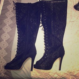 Torrid Lace up, Peep toe Boots